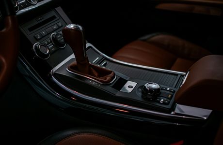 conditioned brown leather car interior