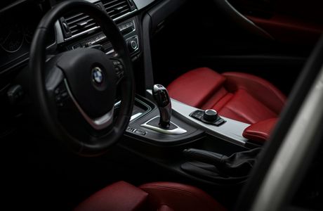 fresh, odor-free car cabin with red leather seats